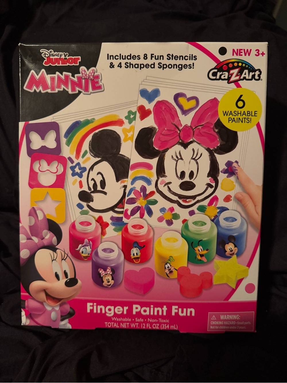 Disney Minnie Finger Paint Playset - Pink, Red, Yellow, Green, Blue, Purple